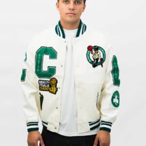 Chaqueta Varsity Retro Celtics Blanca
